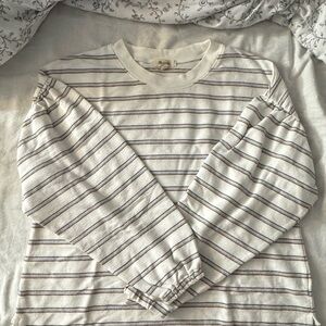 Madewell White Striped Blouse